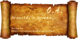 Oroszlán Aranka névjegykártya